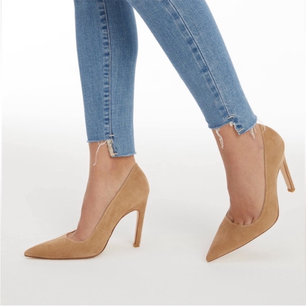 Good American The Icon Suede Stilettos